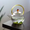 Fabricante Personalizado Olla de Vidrio de Borosilicato Resistente al Calor Mini Olla con Viga Elevadora Resistente a Altas Temperaturas Set de Té Verde para el Hogar