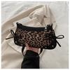 Nuevo Bolso de Axila Bolso de Hombro de Moda Doble Lazo Bolso Cuadrado Pequeño Bolso de Mano Moda Simple Estampado de Leopardo Contraste Bolso de Mujer