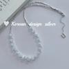 Cadena para Clavícula de Plata Rota Diseño de Nicho Estilo Dongdaemun Coreano Plata de Ley S925 Piedra de Yeso Collar Hecho a Mano para Mujer