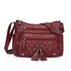 Bolso suave de cuero multibolsillos para mujeres de mediana edad y mayores, nuevo bolso cruzado para el hombro y el cuerpo, mochila para mujer, bolso para mamá de mediana edad