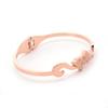 Nuevo brazalete de zorro de doble cara en oro rosa y arena para mujer, moda japonesa y coreana, todo a juego, joyería de acero de titanio electrochapado al vacío