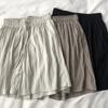 Pantalones Sling Lazy Simple Delgados Aire Acondicionado Pantalones Cortos Combinan con Todo Elásticos Cintura Alta Color Sólido Adelgazantes Pantalones de Mujer Verano Pantalones de Pierna Ancha