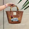 Bolso de Junta de Bambú Tejido a Mano Bolso de Mano para Mujer Bolso de Mano Retro Tipo Cesta de Frutas Múltiples Colores Disponibles Verano Playa