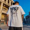 2022 verano nueva camiseta estampada de manga corta para hombre holgada marca de moda hip hop camisa de media manga estilo coreano ins versátil media manga