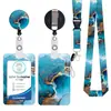 Lanyard de Poliéster con Transferencia de Calor Transfronteriza Llavero Floral de Mármol con Clip para Lanyard Hebilla de Fácil Extracción Funda para Identificación Gradiente