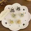 Pendientes de plata S925 con diseño de flor degradada de cristal y aguja, nuevo estilo, luz de hadas, lujo, Internet, moda de celebridades.