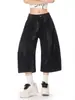 OREETA Vintage Americano Macacão Cropped Tingimento Parcial Moda de Rua Masculino e Feminino Marca Cintura Alta Perna Larga Shorts Casuais Feito Sob Medida