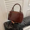 Bolso Boston Retro Maillard para Mujer 2024 Nuevo Bolso de Mano de Moda para Viajes Cotidianos Bolso de Hombro Cruzado Simple Versátil