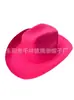 Chapéu de Cowboy com Bainha Preto e Branco Transfronteiriço Rosa Verde Azul Claro Ocidental Não Tecido Moldado Aba Larga