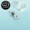 F136 Titânio Espiral Interna Flor de Cinco Pétalas Opala Piercing Labial Piercing Corporal Joia 6-10mm Haste de Reposição Piercing de Osso da Orelha