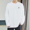 Camiseta de Algodão Puro Estilo Americano Pesada 260g para Homens, Manga Longa, Novo Modelo 2026, Camiseta Básica Oversize com Gola Redonda para Outono