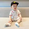 Mameluco de Verano de Manga Corta para Bebé Niño, Ropa Delgada de Verano, Atuendo de Gentleman para Cumpleaños de 100 Días de Bebé e Infantil, Moderno