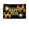 Tela de fondo Feliz Año Nuevo 2027 Tela colgante temática de Año Nuevo Europeo y Americano Pancarta de celebración de festival