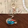 Pingente Chaveiro Cisne Cravejado com Diamantes Criativos Transfronteiriço, Pingente de Bolsa Animal Fofo, Pequeno Presente para Chaveiro de Carro