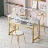 Mesa de manicure moderna, mesa de manicure dupla econômica, mesa de maquiagem, conjunto de mesa e cadeira para salão de manicure de luxo leve estilo japonês, estação de manicure