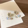 Brincos de Argola de Orelha com Franja de Personalidade Estrela e Lua Moda Tendência Europeia e Americana de Nicho com Cravação de Diamantes Fio de Orelha Integrado