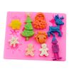 Molde de Silicone para Decoração de Bolo de Chocolate Fondant - Árvore de Natal, Alce, Boneco de Neve, Velhinho, Floco de Neve