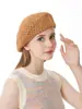 Boina tejida hueca para mujer, nuevo estilo 2026, circunferencia de cabeza grande, sombrero de artista de paja adelgazante, sombrero delgado de verano