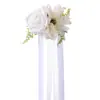 Nuevos Suministros para Bodas Flor en Respaldo de Silla Estilo Occidental Decoración Exterior Arreglo Flor en Respaldo de Silla Estilo Bosque Flor Artificial Ramo Decorativo