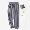Calças Grossas de Lã Quente de Inverno com Forro para Mulheres, Roupa de Casa, Pijama Feminino, Calças de Dormir Preguiçosas de Lã Coral, Casuais e Versáteis