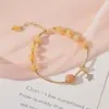 Pulseira de Cristal Bado Feminina Estilo Ins Nicho Temperamento Estrela Pulseira Quartzo Rutilado Dourado Pulseira Pedra do Sol Em Estoque Atacado Não