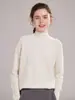 Nuevo Suéter de Punto de Cachemira para Mujer Otoño/Invierno 2026, Jersey de Cuello Semi Alto, Tejido de Trenzado en Todo el Cuerpo, Corte Holgado, Suéter Versátil como Capa Base