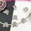 1 hoja aleación cuentas de agujero grande serie de plantas cuentas de agujero grande pulsera para niños cuentas de agujero grande accesorios apertura 4-5 mm
