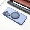Adequado para Samsung A56 Capa de Celular com Suporte Rotativo Fosco A16 Sucção Magnética A07 Sensação de Pele A35 Anti-Queda A14 Capa Protetora