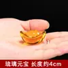 [Oferta Especial] Lingote Glaseado Citrino Cornucopia Decoración Apertura Dorada Ruyi Cristal Dorado Adorno de Regalo