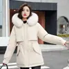 Parka Transfronteriza para Mujer, de Longitud Media, Nuevo Estilo Invierno 2025, Forrada de Polar, Abrigo de Algodón Engrosado, Chaqueta Casual de Algodón tipo Plumífero, Moderna
