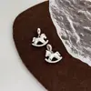 Colgante Yinruitai de Plata de Ley 925 Caballo Mecedor Joyería de Plata Carrusel de Hielo Triturado con Cadena Colgante de Poni