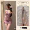 Lencería Sexy Sin Accidentes Nocturnos Deseo Puro Morado Cheongsam Pijamas Sexys Estilo Antiguo Femenino Mariposa Amor Flor Transparente Correa Uniforme