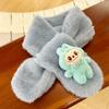 Bufanda Infantil de Peluche de Dibujos Animados Linda Otoño e Invierno Cálida Bufanda Cruzada para el Cuello para Niños y Niñas Protector de Cuello Grueso a Prueba de Frío