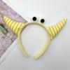 Diadema de esquina de monstruo de dibujos animados lindo al por mayor para niñas de peluche dulce creativo lavado de cara maquillaje diadema que combina con todo