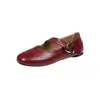Zapatos cuadrados para mujer estilo hada con hebilla, novedad verano 2026 versión coreana, mocasines planos cómodos de suela blanda, poco profundos para mujer