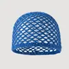 Gorro de Punto Hecho a Mano Coreano de Ganchillo Calado de Color Sólido para Salidas de Primavera y Verano, Versátil, Dulce, Casual, Gorro Adelgazante para Mujer