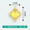 Versão coreana do trevo de quatro folhas diy acessórios de pingente duplo de liga com incrustação pingente brinco pulseira pingente pequeno tecido à mão atacado