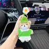 Estilo Coreano Lindo Sombrero de Flor Tejido a Crochet Hecho a Mano Llavero de Oso Pequeño de Peluche Colgante de Bolso de Oso de Peluche de Dibujos Animados para Mujer