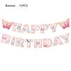 Suprimentos para Festa Borboleta Rosa Decoração de Festa de Aniversário para Meninas Conjunto de Louça Toalha de Mesa Prato de Papel Copo de Papel Decoração de Borboleta