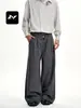 Pantalones Casuales de Botones Coloridos Retro Fengfu para Hombres y Mujeres Otoño Holgados Modernos Personalidad Estilo Callejero Simples Rectos de Pierna Ancha Largos