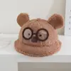 Chapéu Infantil Outono e Inverno Novo Fofo e Engraçado Chapéu Bacia de Caxemira Acolchoado à Prova de Frio e Quente Chapéu de Pescador para Bebês Machos e Fêmeas