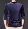Camiseta de manga larga nueva para hombre Otoño e Invierno 2022 Ropa de terciopelo dorado para hombre Camiseta básica para hombre Cuello alto semi-alto Camiseta de cuello alto para generación