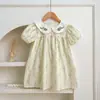 Roupas Infantis Coreanas Vestidos para Meninas Estilo Primavera/Verão Florido Francês Manga Bufante Vestido Princesa Oferta Especial Estilo Bem-Estar