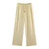 Ropa europea y americana para mujer transfronteriza, artículo de moda casual de venta caliente en AliExpress: top a rayas con cordón + pantalones rectos a rayas con cordón