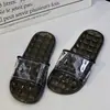 Pantuflas para Mujer Celebridad de Internet Pantuflas Transparentes de Cristal para Mujer para Usar Afuera Verano Baño Bañera Hogar Interior Antideslizantes Anti-Olor Mujer