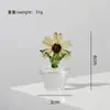 Decoração de console central com flor pequena para carro, planta em vaso de flor mini de vidro de Zibo, artesanato de flor de dezembro para mesa de computador