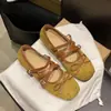 Sapatos Femininos Estilo Retro Francês com Tira de Fivela Dupla Laço Bico Baixo 2026 Novos Salto Baixo Versátil Mary Jane Sapatilhas