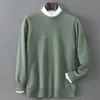Suéter de Lana 100% Pura con Cuello Redondo para Hombre Amazon Simple Versátil Cálido Jersey de Punto Capa Base Engrosada Cálido