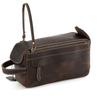 Bolsa de Higiene Pessoal de Couro Genuíno, Bolsa de Cosméticos de Viagem Multifuncional, Carteira Masculina de Couro de Vaca de Primeira Camada, Bolsa de Mão de Grande Capacidade, Couro Crazy Horse