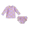 Roupa de Banho Feminina Europeia, Americana, Japonesa e Coreana Lycra Fato de Banho com Proteção Solar Conjunto para Brincar na Água Fábrica Customizada Vestuário Aquático